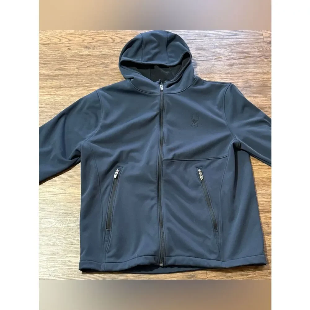 SPYDER MEN'S TRANSFORM HOODED SOFT SHELL JACKET, COLOR: POLAR (Dark Blue) Large